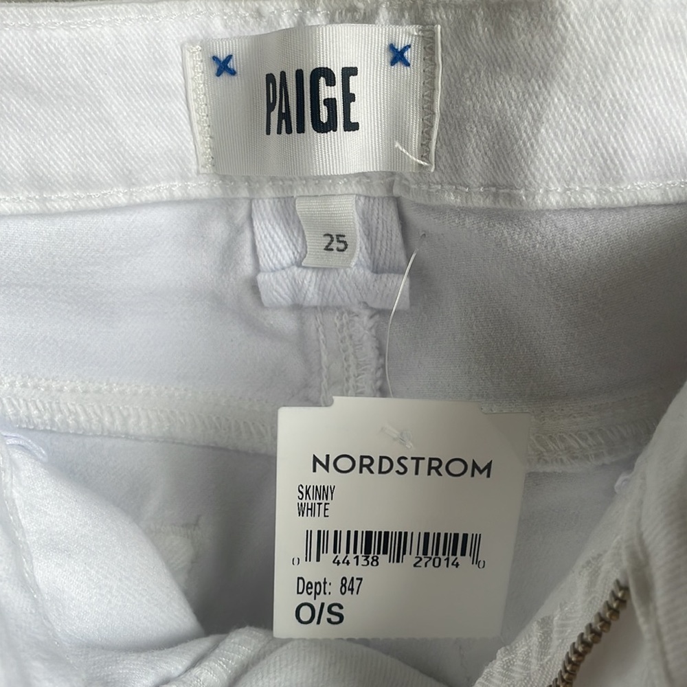 NWT Paige White Straight Leg Jeans - Picture 3 of 4